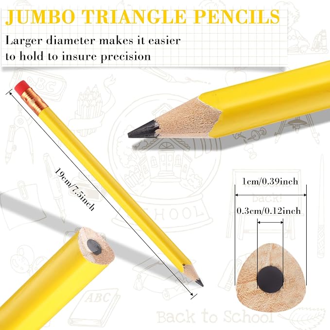 Fainne 48 Pack Jumbo Carpenter Pencils Woodworking Marking with Black Core Thick Flat Construction Pencils for Woodworkers Framers DIY Projects and Contractors(Yellow)