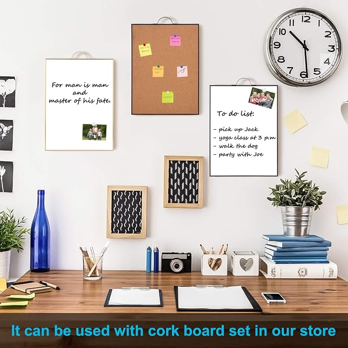 Small White Board - 16" X 12" Portable Black Aluminum Framed Whiteboard, Magnetic Dry Erase Board with a Handle, to Do List Notepad for Office, Home, School