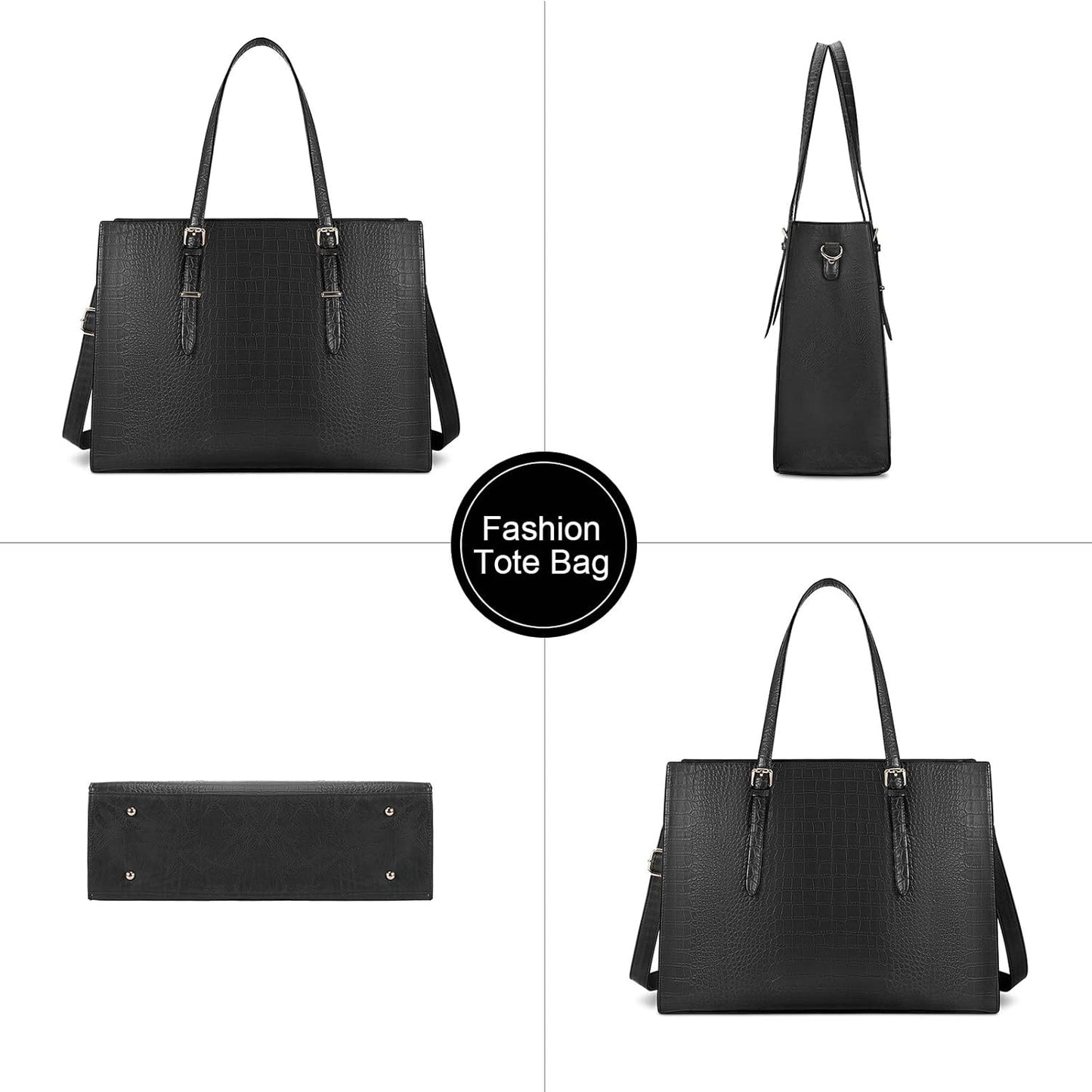 Laptop Bag for Women 15.6 inch Laptop Tote Bag Leather Classy Computer Briefcase for Work Waterproof Handbag Shoulder Bag Women Business Office Bag