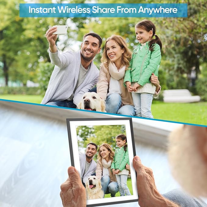 ARZOPA Digital Picture Frame 15.6" Large WiFi Digital Electronic Photo Frame with 32GB Storage, 1920x1080 FHD Touch Screen, Auto-Rotate, Share Photos or Videos Instantly via Frameo