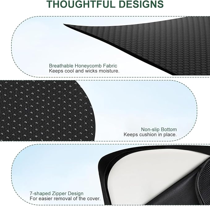 Seat Cushion, Large Size Office Chair Cushion for Work Home Driving, Memory Foam Sciatica Pressure Relief, Office Chair Cushion for Wheelchair Car, Best Gifts for Senior Women Men