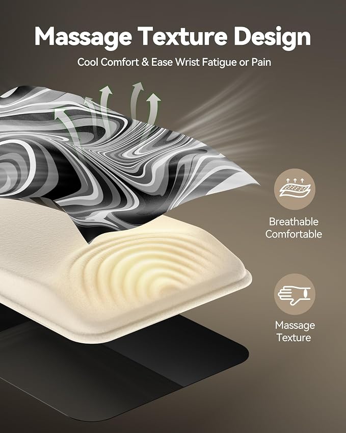 TECKNET Ergonomic Mouse Pad with Wrist Rest, Comfortable Relieves Pain | Built-in Memory Foam and Ergonomic Slope Design Relieves Carpal Tunnel Syndrome Pain, Mousepad for Office Gaming
