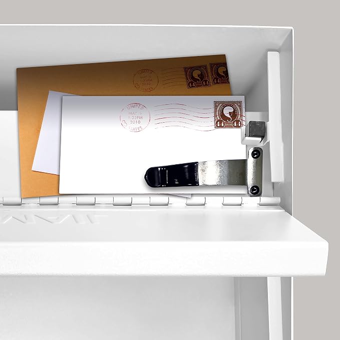 Mail Boss 7169 Metro Locking Security Wall Mount Mailbox, Alpine White