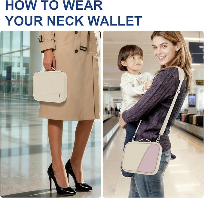 Family Passport Holder for Travel with RFID Blocking, Traveling Essentials Organizer Pouch Bag, Light Passport Wallet for Travel Must Haves Accessories for Women Men