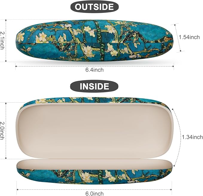 Eyeglasses Case, Portable Hard Shell Protective Case for Glasses, Eyeglass Holder Box for Women with Cleaning Cloth