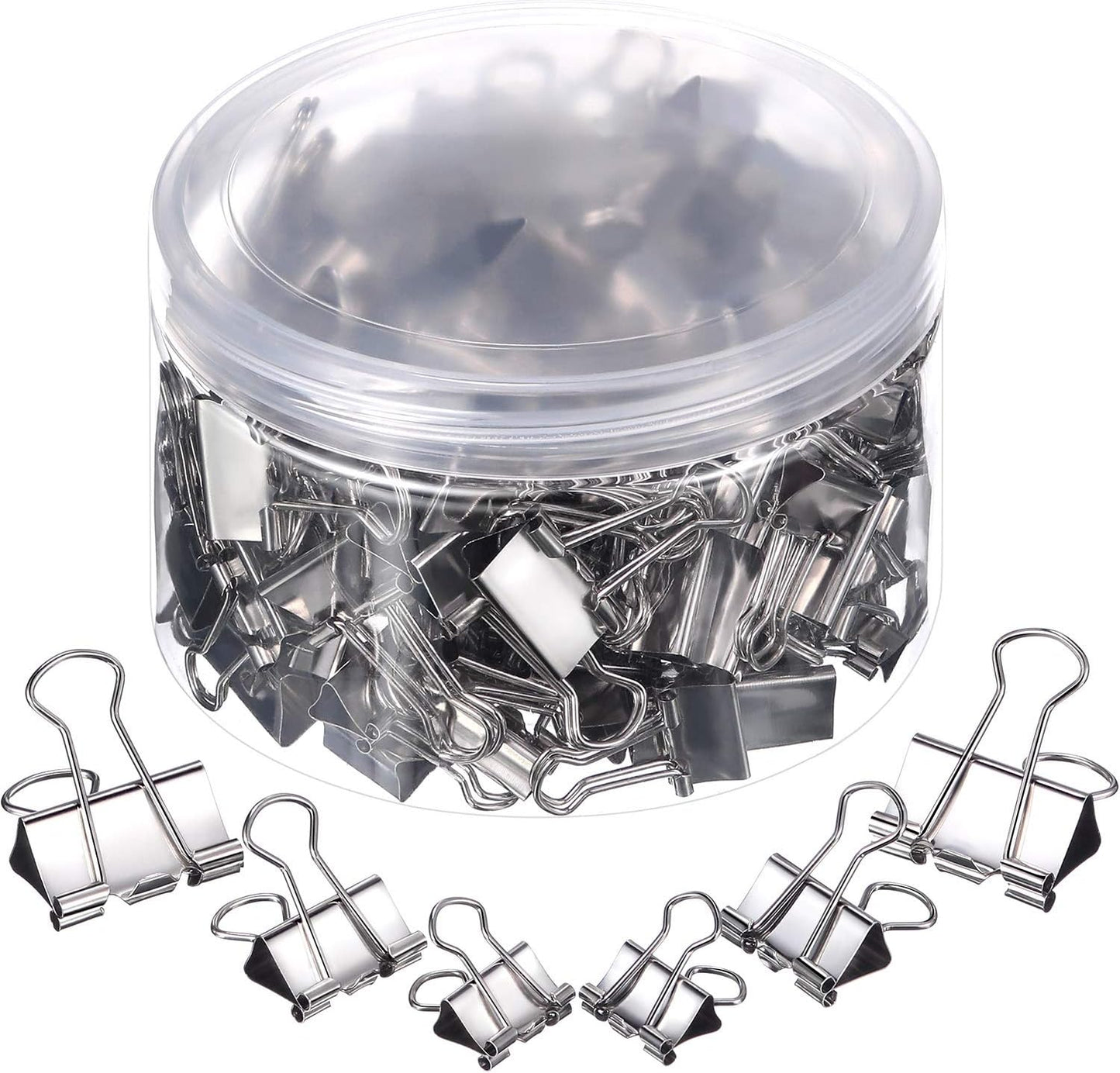 TecUnite 150 Pcs Binder Clips Assorted Sizes Silver Paper Clamps Clips Large Medium Small Office Supplies