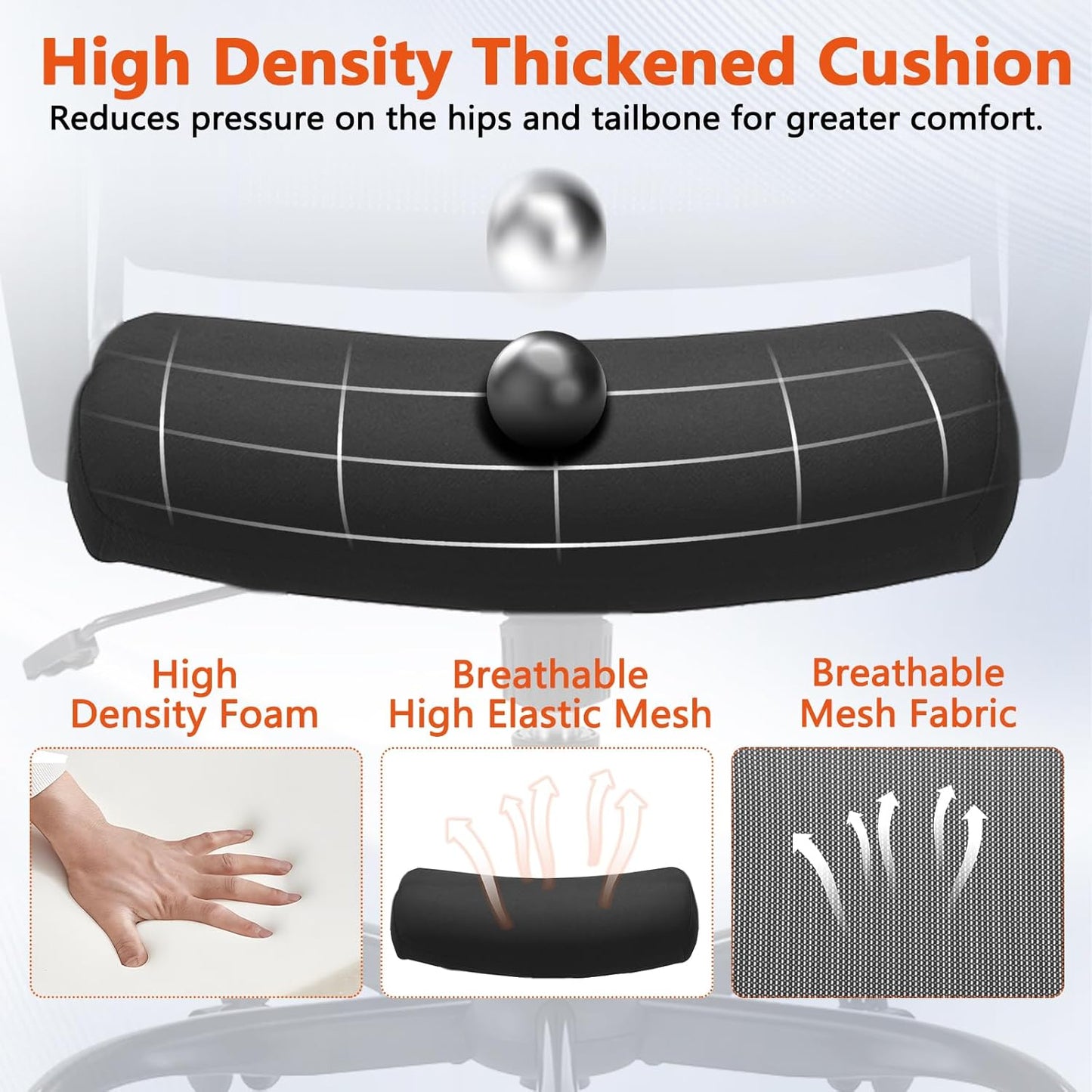 CLATINA Ergonomic Rolling Mesh Desk Chair with Executive Lumbar Support and Adjustable Swivel Design for Home Office Computer Black 8 Pack