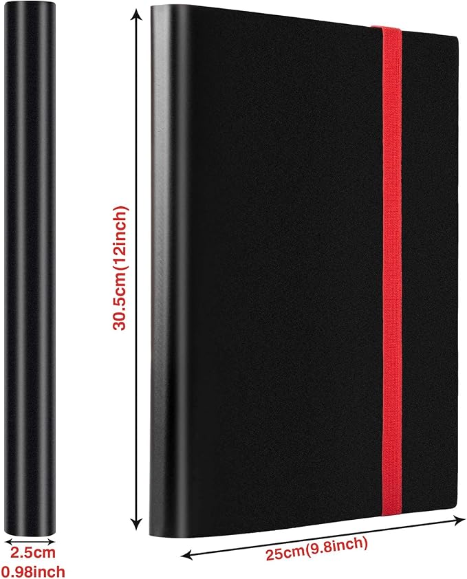 GEAoffice Card Binder, 9 Pockets Trading Card Album Folder, 360 Side Loading Pocket Binder for Sports&Game Cards, MTG and Other TCG, ATCs, Black