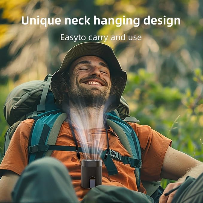 AI Portable Waist Fan,Rechargeable Fan with 4-Speed 6600RPM Strong Airflow,Personal Waist Fan with up to 25H of Working Time,Hands-Free/Belt/ Neck Fan,Wearable Belt Fan for Camping,Work,Outdoor,Travel