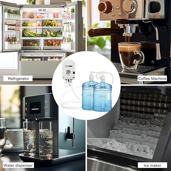 Bottled Water Dispenser Pump System Double Inlet 110V Electric Drinking Water Pump Large Flow 3.8L 5 Gal Automatic Bottle Water Jug Dispensing for Fridge Coffee Ice Tea Maker Kitchen
