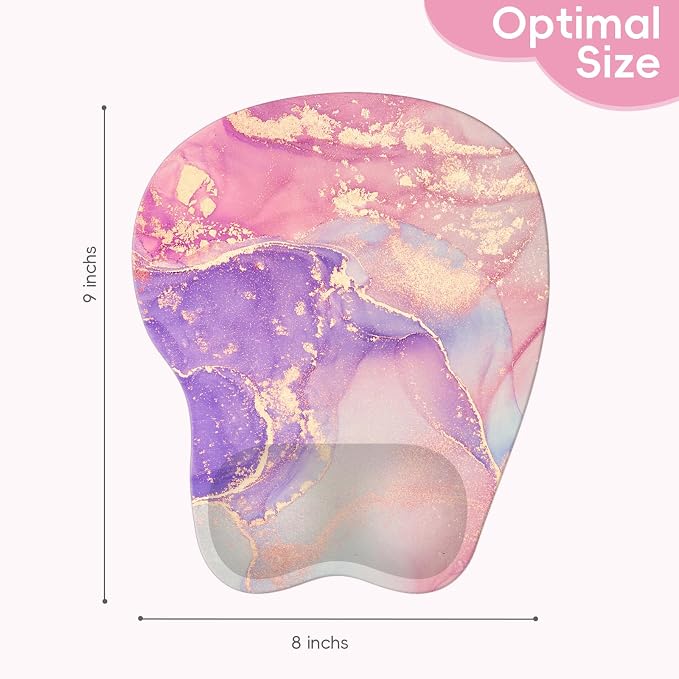 Upgrade Ergonomic Mouse Pad,Non Slip Mousepad Wrist Rest Support for Office, Computer, Laptop & Mac(B-Charming Pink Marble)
