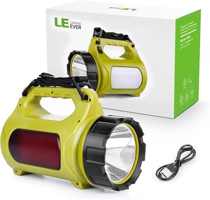 LE Rechargeable LED Lantern, Camping Essentials, 1000LM, 5 Light Modes, IPX4 Waterproof, Lantern Flashlight for Hurricane Emergency, Hiking, Home and More, USB Cable Included