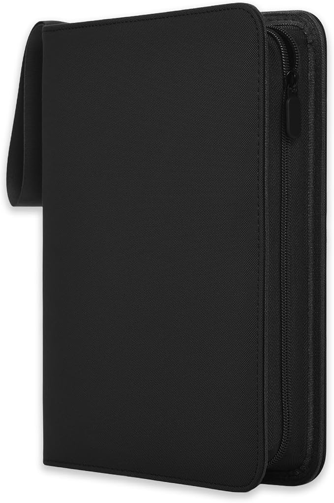 4 Pocket Card Binder,400 Capacity Trading Card Binder 4 Pocket, Refillable 3 Ring MTG Binder with Removable Pages,Waterproof Small Card Book Holder for Trading Cards,TCG&Sports Card Binder with Zipper