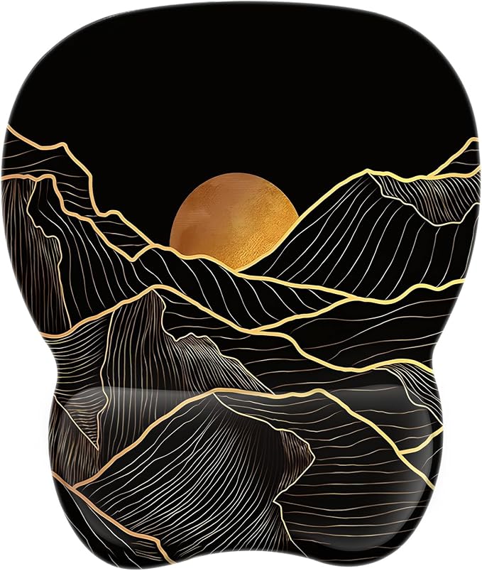 EooCoo Ergonomic Mouse Pad with Wrist Rest, Memory Foam Support Mousepad | Non-Slip Base for Computer, Cafe, Home & Office, 9.64 x 8.26 in Office Desk Accessories, Carpal Tunnel Relief