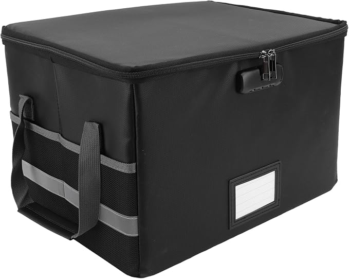 Multifunctional and Fireproof Document Box with Lock, Portable Secure File Storage Case for Home and Office, Stylebestosaxt268gf