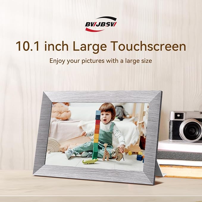 10.1 Inch Digital Picture Frame,32GB WiFi Digital Photo Frame 1280x800 HD IPS Touchscreen, Easy Setup for Photo & Video Sharing via Free App