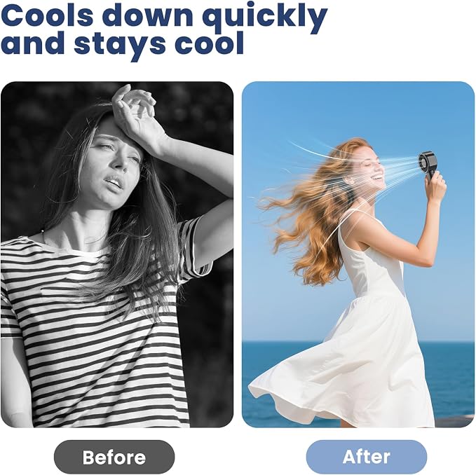 HandFan Handheld Mini Fan, Next Generation Small Fans Portable [8.5H Runtime] with Powerful High Speed Turbo Motor, USB Rechargeable, Pocket Design for Travel/Summer/Concerts/Lash, Gifts for Women