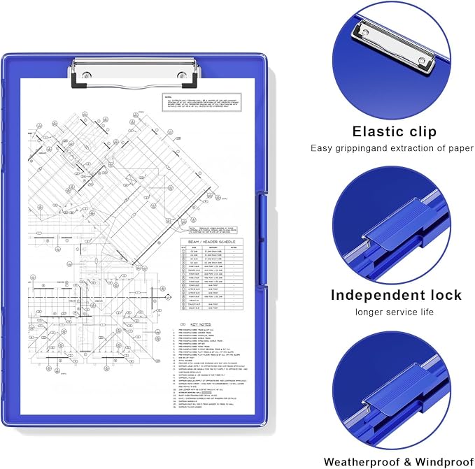 Hongri Clipboard with Storage, Blue 8.5 x 11 Clip Board, Dual Compartmen | Folder Nursing Side Opening, Heavy Duty Organization Box, Smooth Writing for Teachers, Classroom, Size 13.3 x 9.4 x 1.5 in