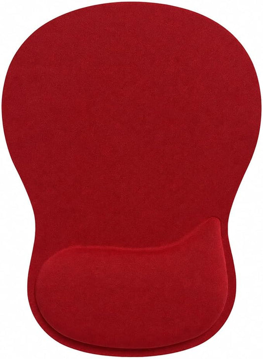 Mouse Pad with Wrist Rest Ergonomic Memory Foam Support, Non-Slip Rubber Base, Comfortable Typing Cushion for Home Office Computer Laptop, Red