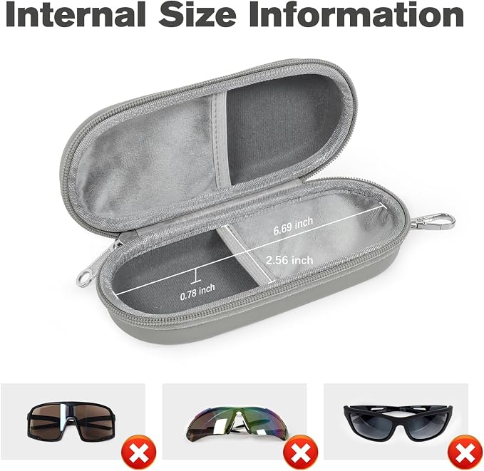 Double Eyeglasses Case, Dual Glasses Sunglasses Organizer with Zipper Closure, Eyewear Storage Box for Men Women Travel
