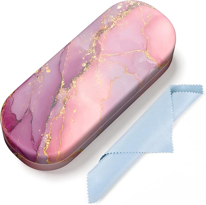 Hard Shell Leather Sunglasses Case,Classic Fashionable Cute Large Glasses Case for Women Men,Sunglass Eyeglasses