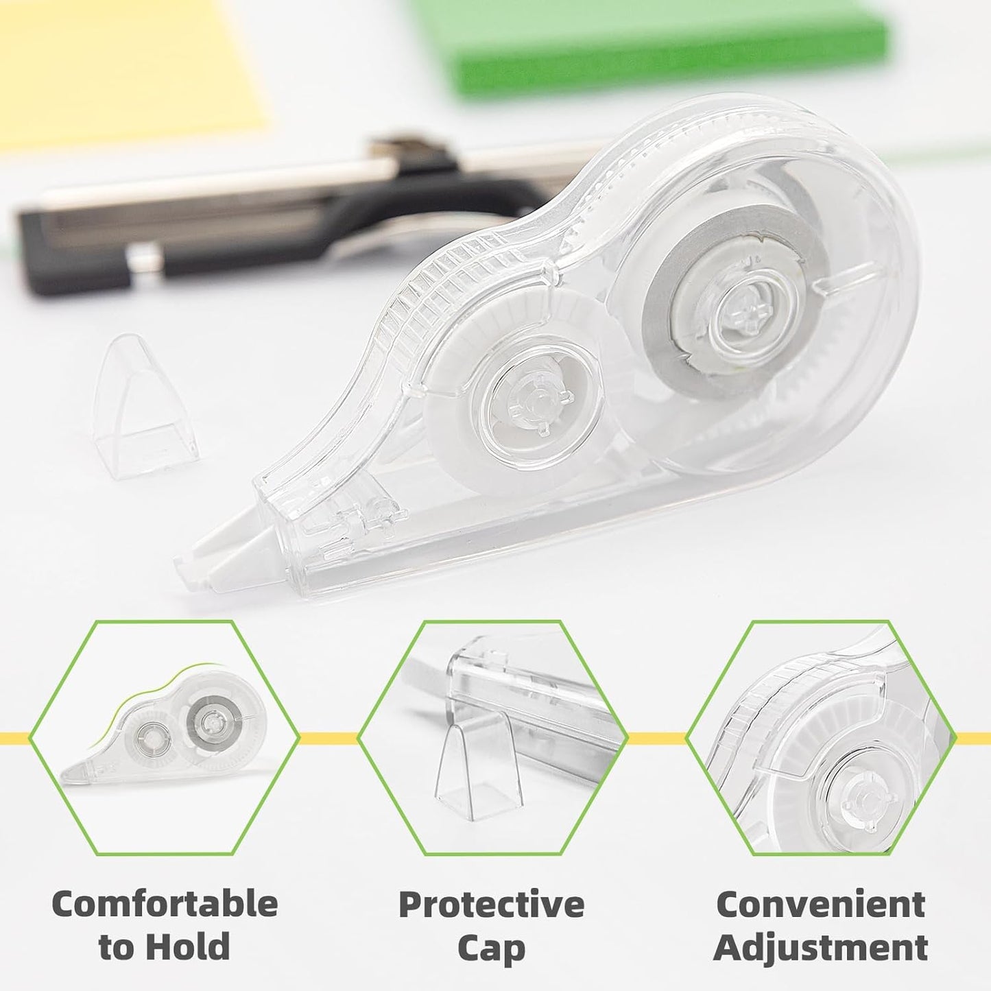 36 Pcs Correction Tape, 236 Inch White Wrong Out Tear-Resistant Bulk, Instant Corrections Easy To Use Applicator for School, Office, Note Taking, Journal (Tape Width 0.2 in, Clear)