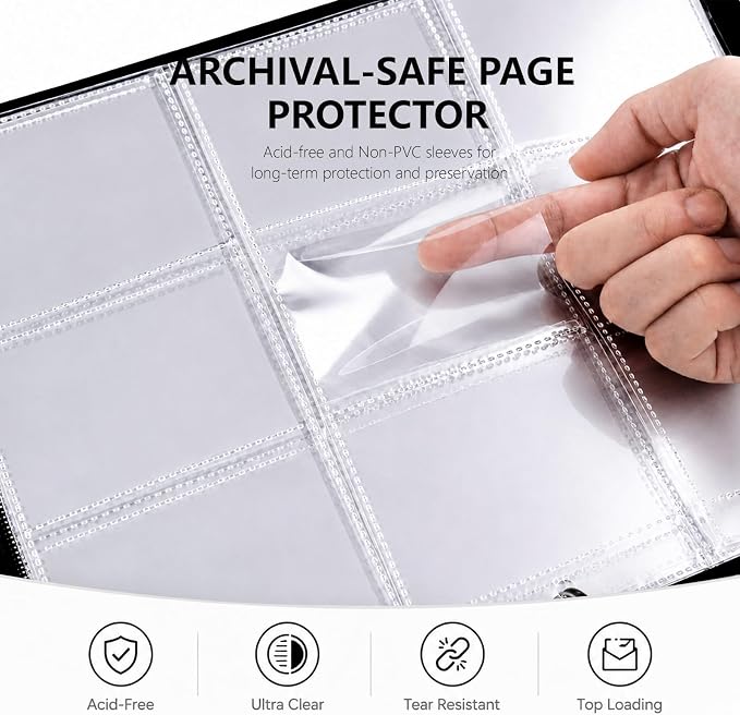 Baseball Card Binder,9 Pocket Trading Card Zip Binder, 1080 Pockets Holder Sheets Display Storage Protectors,Baseball