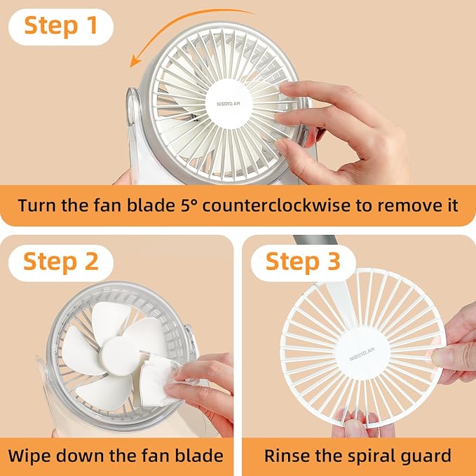 USB Desk Fan, 6 Inch Portable Table Fan, 3-Speed Quiet Personal Fan | Adjustable Tilt, Powerful Airflow, USB Powered, No Battery, Compact for Home, Office, Bedroom & Travel