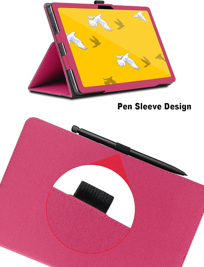 Case for Wacom MovinkPad 11 11.45 inch, Wacom MovinkPad 11 Tablet Case, Folding Stand Protective Cover with Pencil Holder and Wrist Strap, Full Protection. (Red)