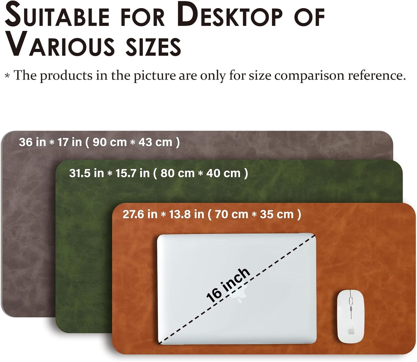 Distressed Leather Desk Mat - Non-Slip PU Desk Pad for Office and Home - Desk Organization and Accessories - Ideal for Large Mouse Pad and Desk Mats on Top of Desks(Mahogany,31.5"x 15.7")