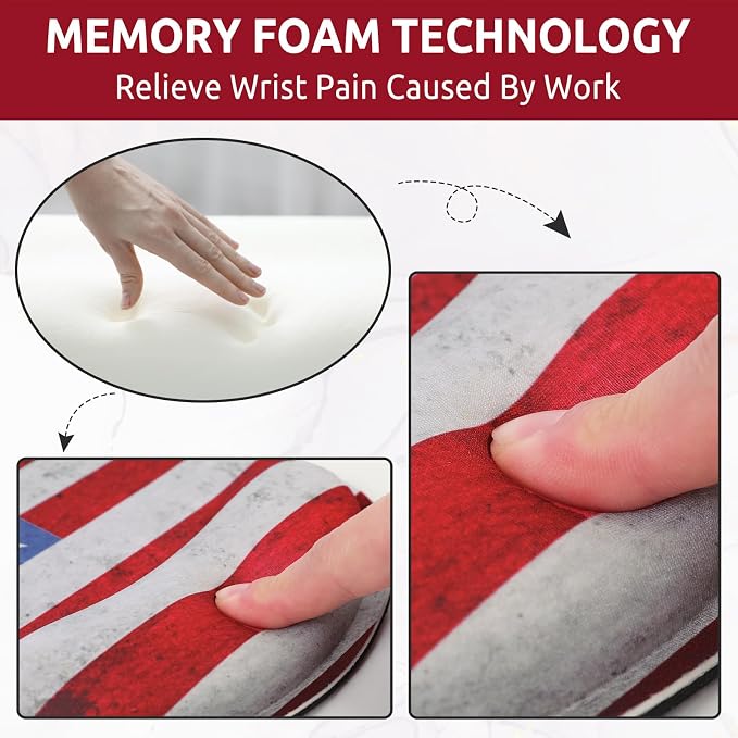 KONVINIT Ergonomic Mouse Pad with Wrist Rest, Small Mousepad with Non-Slip Rubber Base and Smooth Surface, Beach Mouse Pads for Desk, Office Desk Accessories