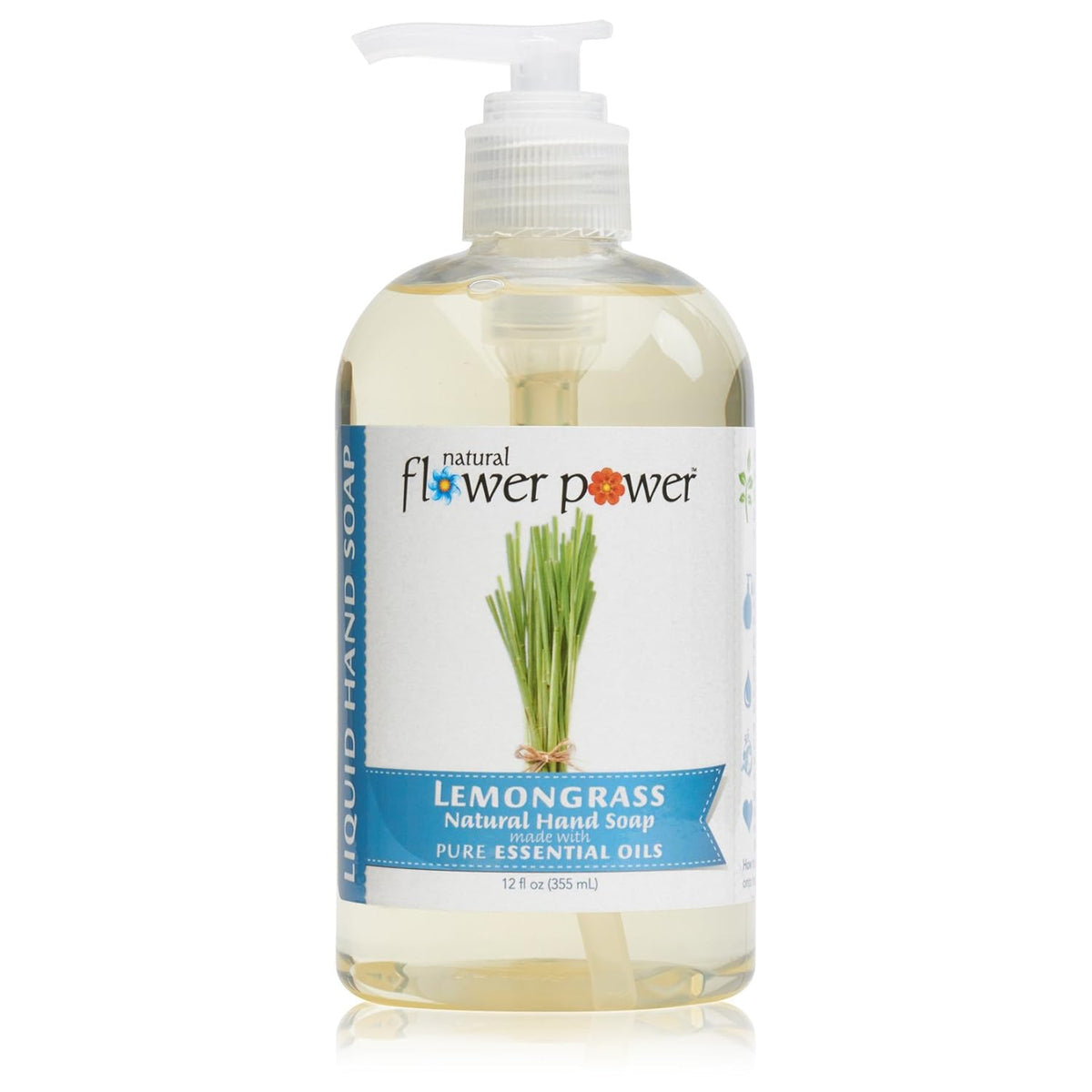Liquid Hand Soap – Plant-Derived and Bio-Based Formula – Sulfate-Free, pH-Balanced, Vegan 3 Pack – Lemongrass – 3 x 12 oz