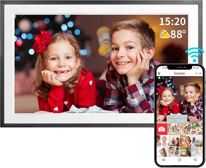 Frameo 10.1 Inch Digital Picture Frame，WiFi Electronic Frame，1280 * 800IPS HD Touch Screen， Smart Digital Photo Frame,32GB Storage, Wall Mountable, Share Instantly, Birthday Gifts for Women, Mom
