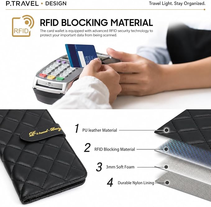Passport Holder for Travel,Leather Passport Wallet,Travel Document Organizer with AirTag Slot,RFID Blocking With Credit Cards Case,Zippered Coins Pocket and Cash Slot for Women Men