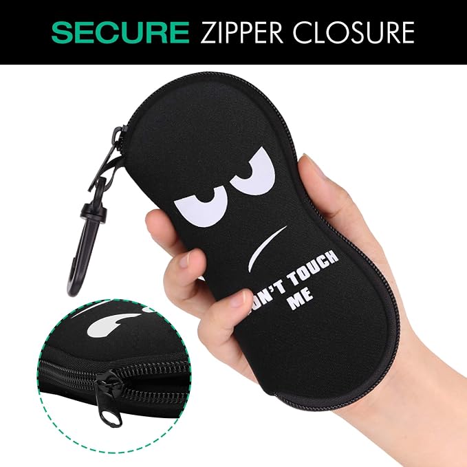 MoKo Sunglasses Soft Case Ultra Light Neoprene Zipper Eyeglass Case for Men Women