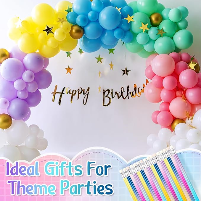 Teling 48 Pcs Mlp Pencils Theme Party Favors Fun Pencils in Bulk with Eraser Wooden Number 2 Graphite for Students Back to School Gifts Classroom Birthday Supplies