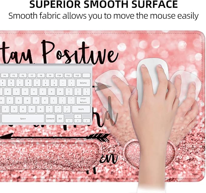 LATEEFAH Mouse Pad with Wrist Rest, Desk Mat + Keyboard Wrist Rest Set, Desk Pad for Keyboard and Mouse, 4-in-1 Large Mouse Pad with Wrist Support for Office, Home