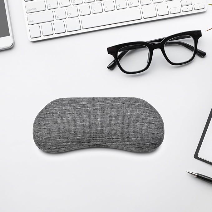 Vemiss Hard Shell Sunglasses Case, Large Linen Fabric Protective Glasses Case for Men Women