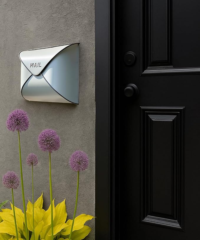 NACH Wall Mount Mailboxes for Outside, 12.5 x 5 x 10 inch White Wall Mailboxes for Outside, Waterproof Mailboxes for Outside - Envelope Mailbox Kit White