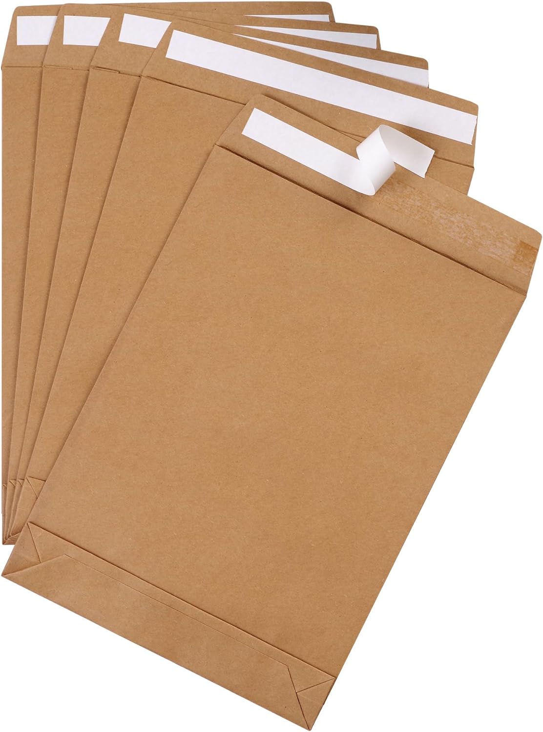 9.4" x 13.2" Expandable Envelopes Large Kraft Envelopes Anti Tear Catalog Envelopes Peel and Seal for Home Office Business Storage and Organizing, Photos, Documents (10 PCS)