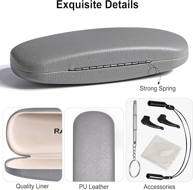 RayLove Unisex Hard Shell Eyeglasses Cases, Protective Case For Glasses