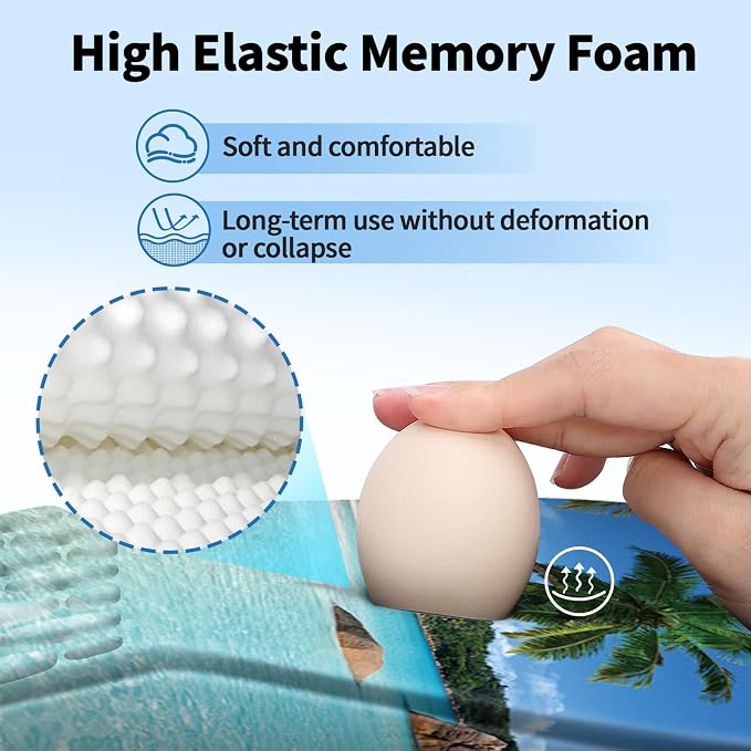 YIWEI Ergonomic Mouse Pad with Wrist Rest for Carpal Tunnel Pain Relief | Memory Foam Wrist Support,Non-Slip Rubber Base, Keyboard Computer Mousepad,Lycra Cloth Surface,Gaming and Home Office