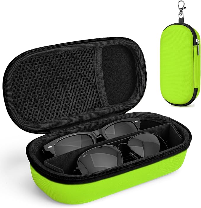 Double Eyeglasses Case, Hard Shell Dual Glasses Case Travel Sunglasses Organizer for Men Women