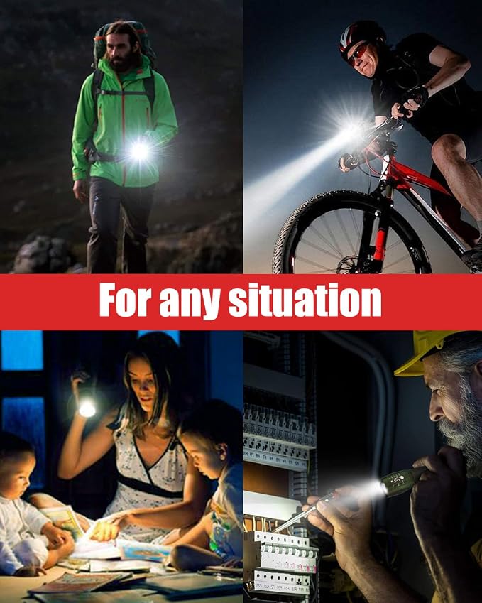 Victoper LED Flashlight 2 Pack Green, Bright Tactical Torch High Lumens 5 Modes, Waterproof Zoomable Flash Light for Outdoor, Birthday Gifts for Men, Dorm Room Hiking Camping Essentials Gear for Guys