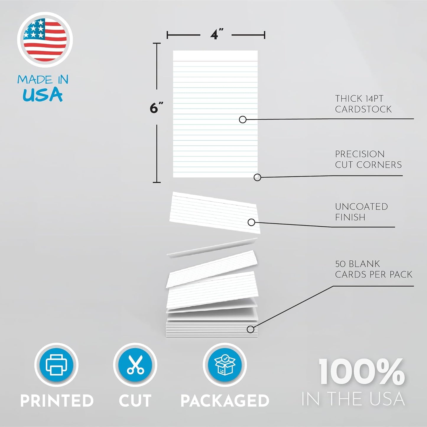 Home Advantage Vertically Ruled White Mini Index Cards, Note Cards (4x6)