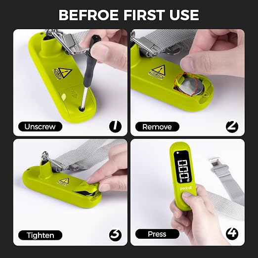 pack all Digital Luggage Scale for Travel, 110Lbs Capacity, 0.1Lb Precision | Handheld, Backlit LCD Display, Lb/Kg/Oz Conversion, Tare Function, Battery Included, Apple Green