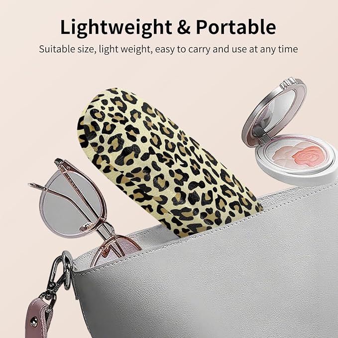 Glasses Case Hard Shell, Leather Protective Case for Sunglasses with Cleaning Cloth, Cute Eyeglass Cases for Women