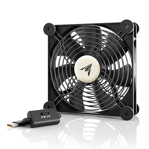 AC Infinity MULTIFAN S4, Quiet 140mm USB Fan, UL-Certified for Receiver DVR PlayStation Xbox Computer Cabinet Cooling