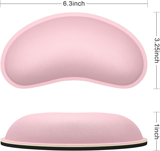 Dapesuom Mouse Wrist Rest, Cute Ergonomic Memory Foam Mouse Wrist for Computer Desk Mats Support, Hand Rest Pad Cushion for Gaming, Office, Laptop, Men, Women, Pain Relief & Easy Typing, Pink