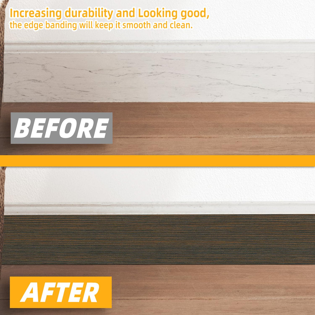 GSCIT Club Wood Grain Repair Tape, 2.4 inch X 25ft Self Adhesive Brown Walnut Grain Repair Patch for Tables, Chairs, Baseboards, Doors, Windows, Floors, Handicraft DIY.